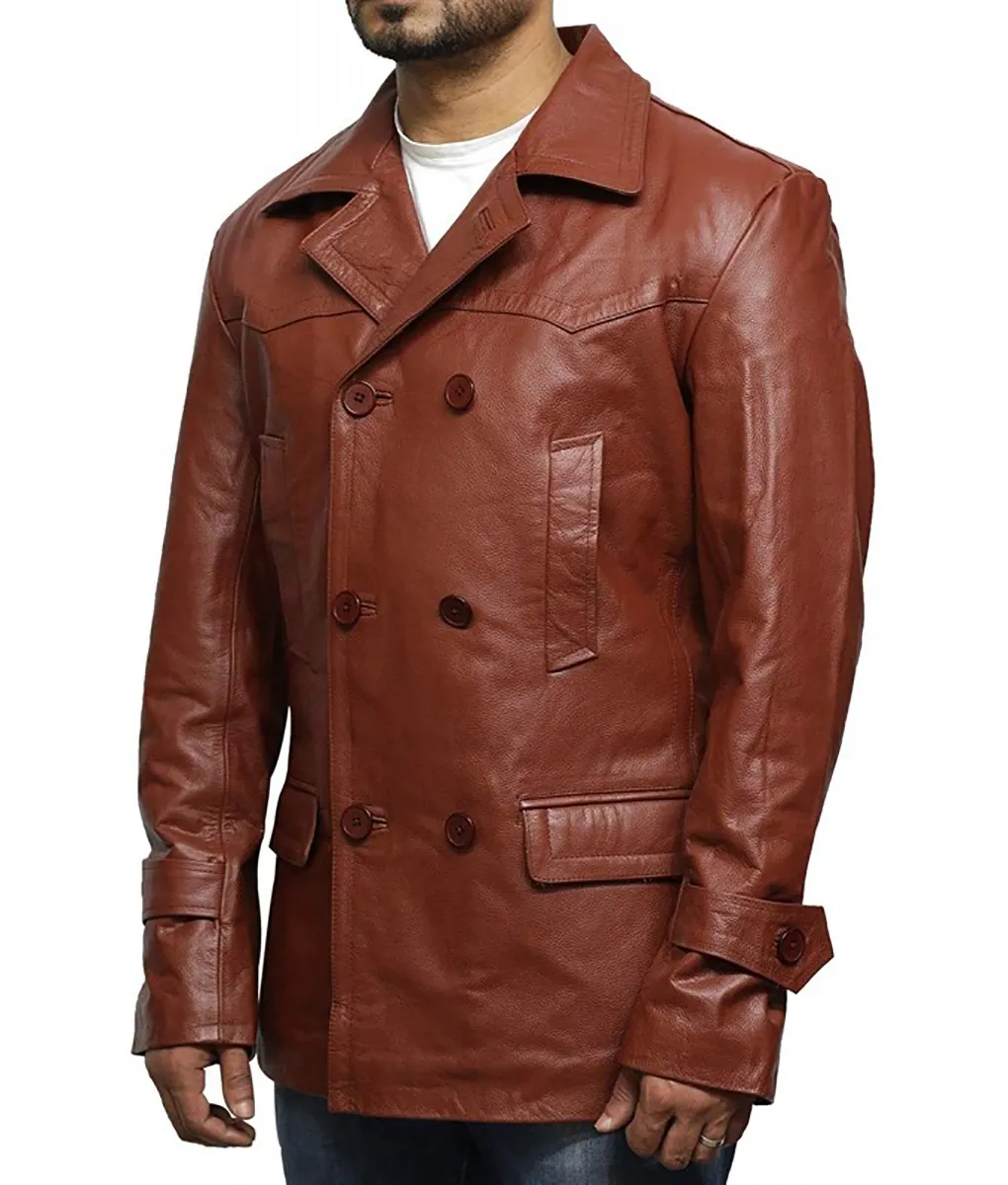 Haunted Mansion LaKeith Stanfield Brown Leather Coat