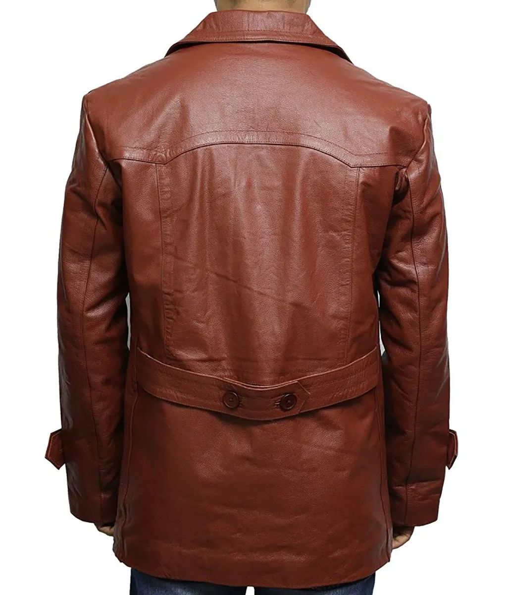 Haunted Mansion LaKeith Stanfield Brown Leather Coat