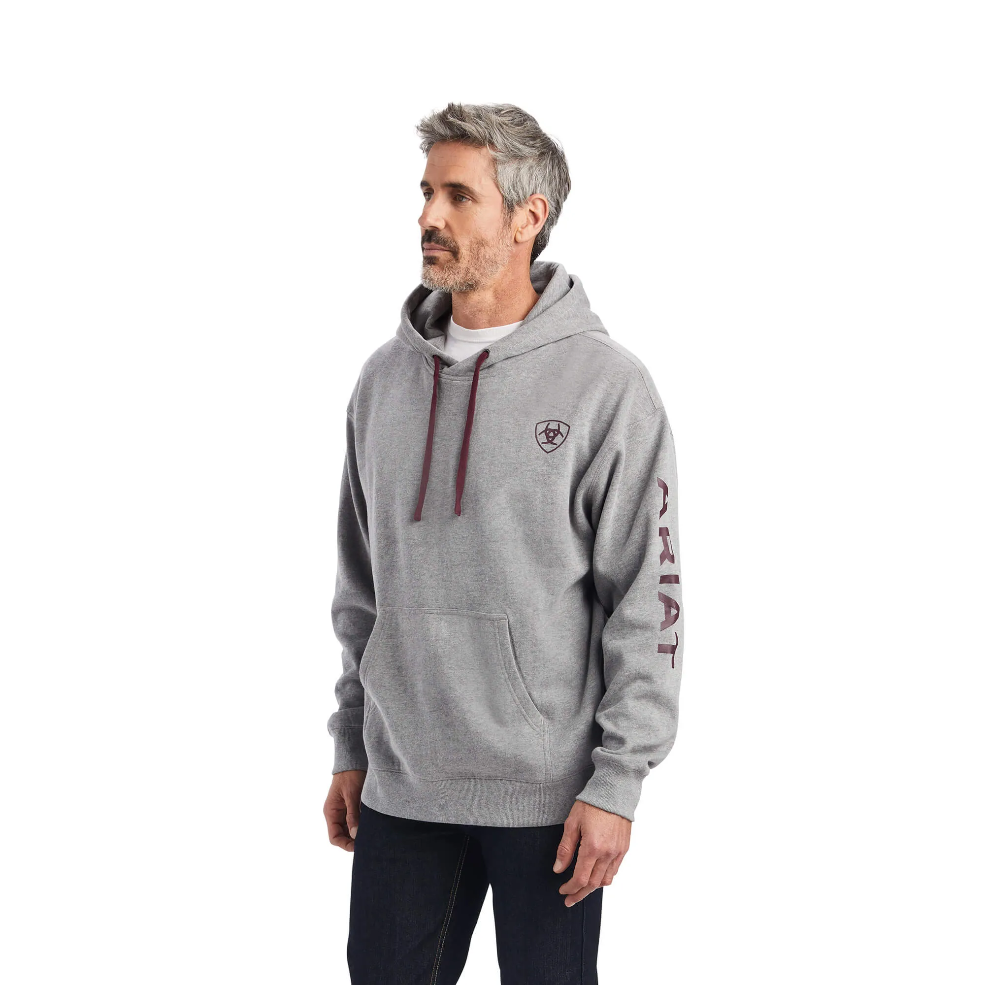 Heather Grey Ariat Logo Men Hoodie for Sale