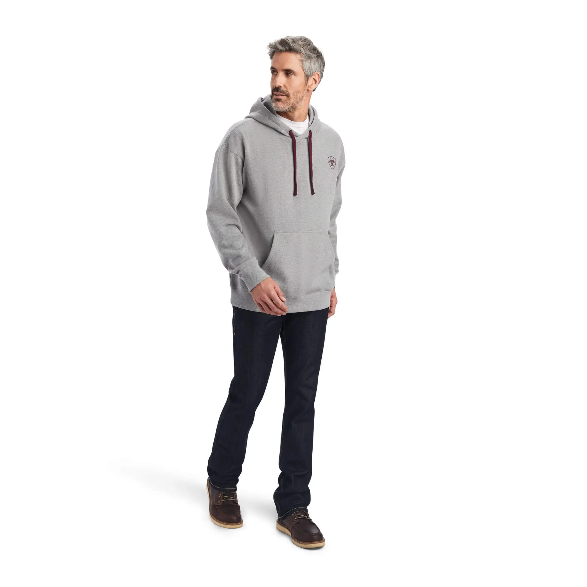 Heather Grey Ariat Logo Men Hoodie for Sale