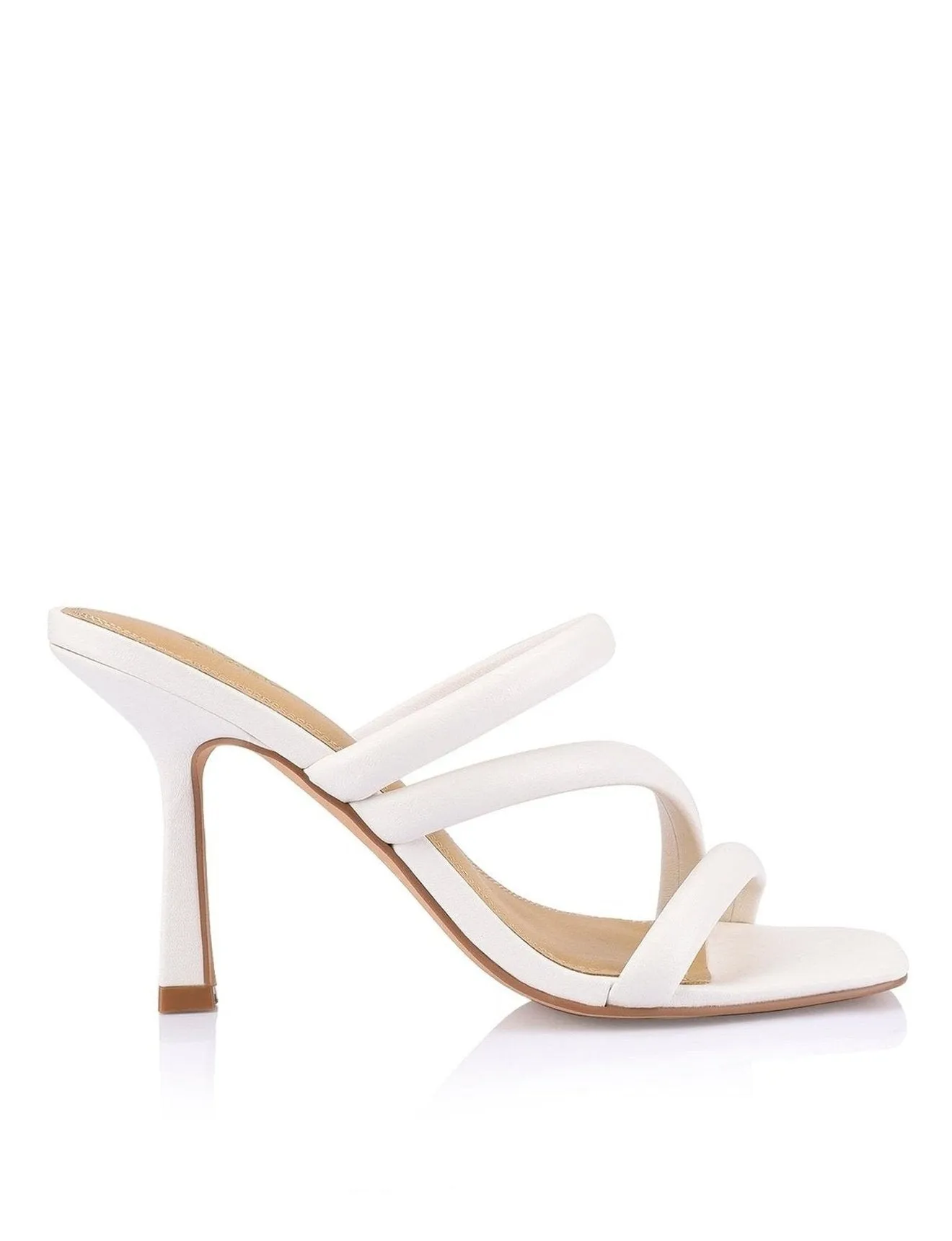 Heeled Chalk Leather Sandals