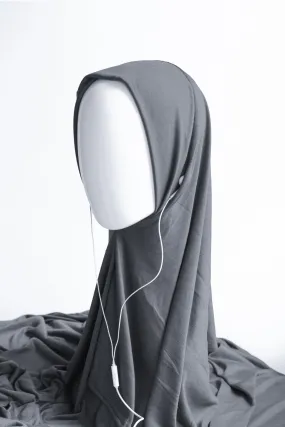 Instant Jersey Hijab - Dark Grey - Easy Access.