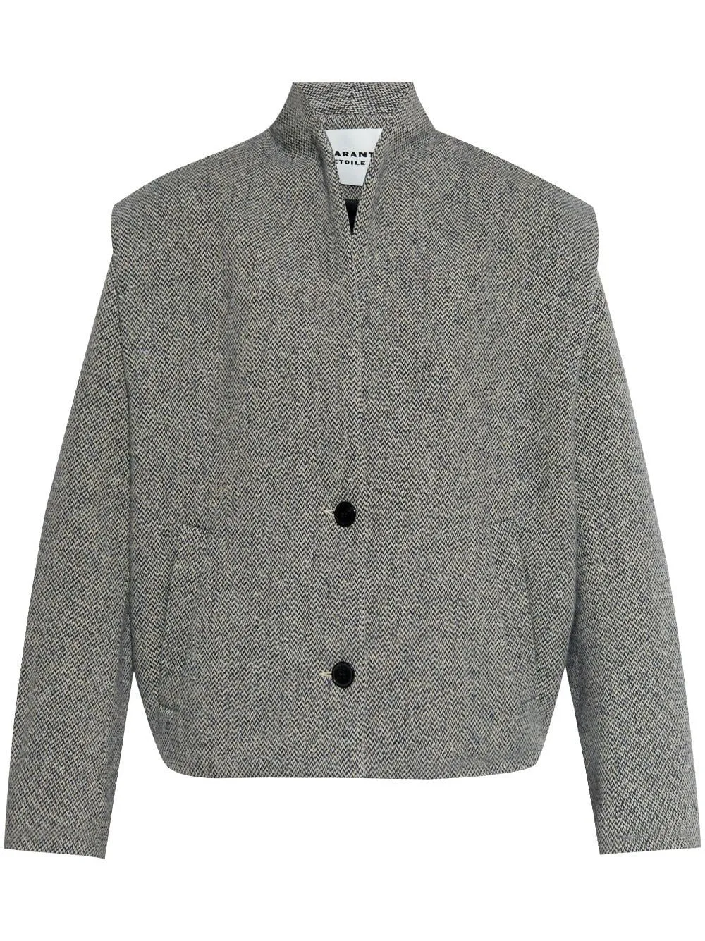 ISABEL MARANT Wool Blend Mini Jacket with Chic Contrast