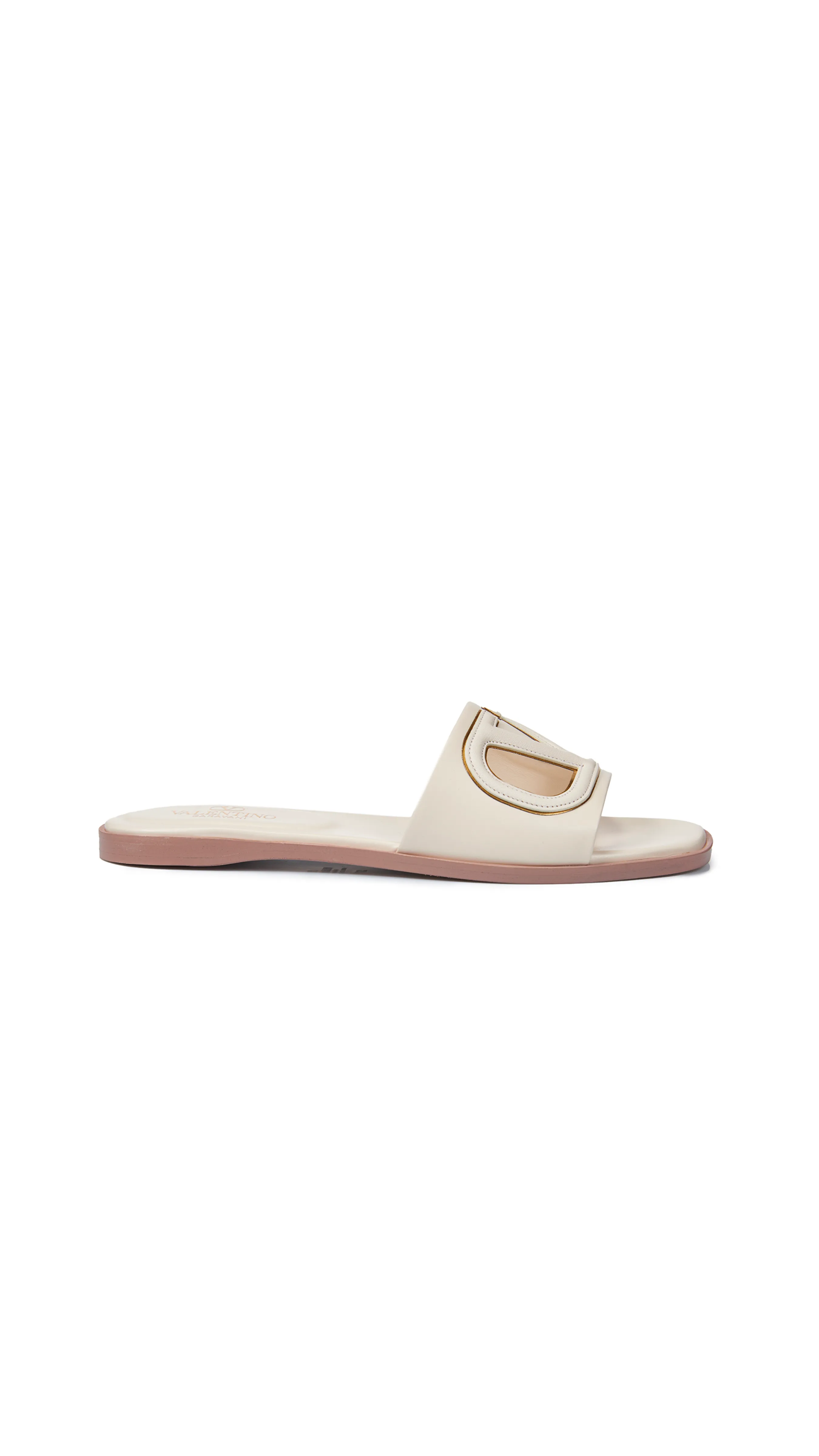 Ivory Vlogo Cut-out Leather Sandals