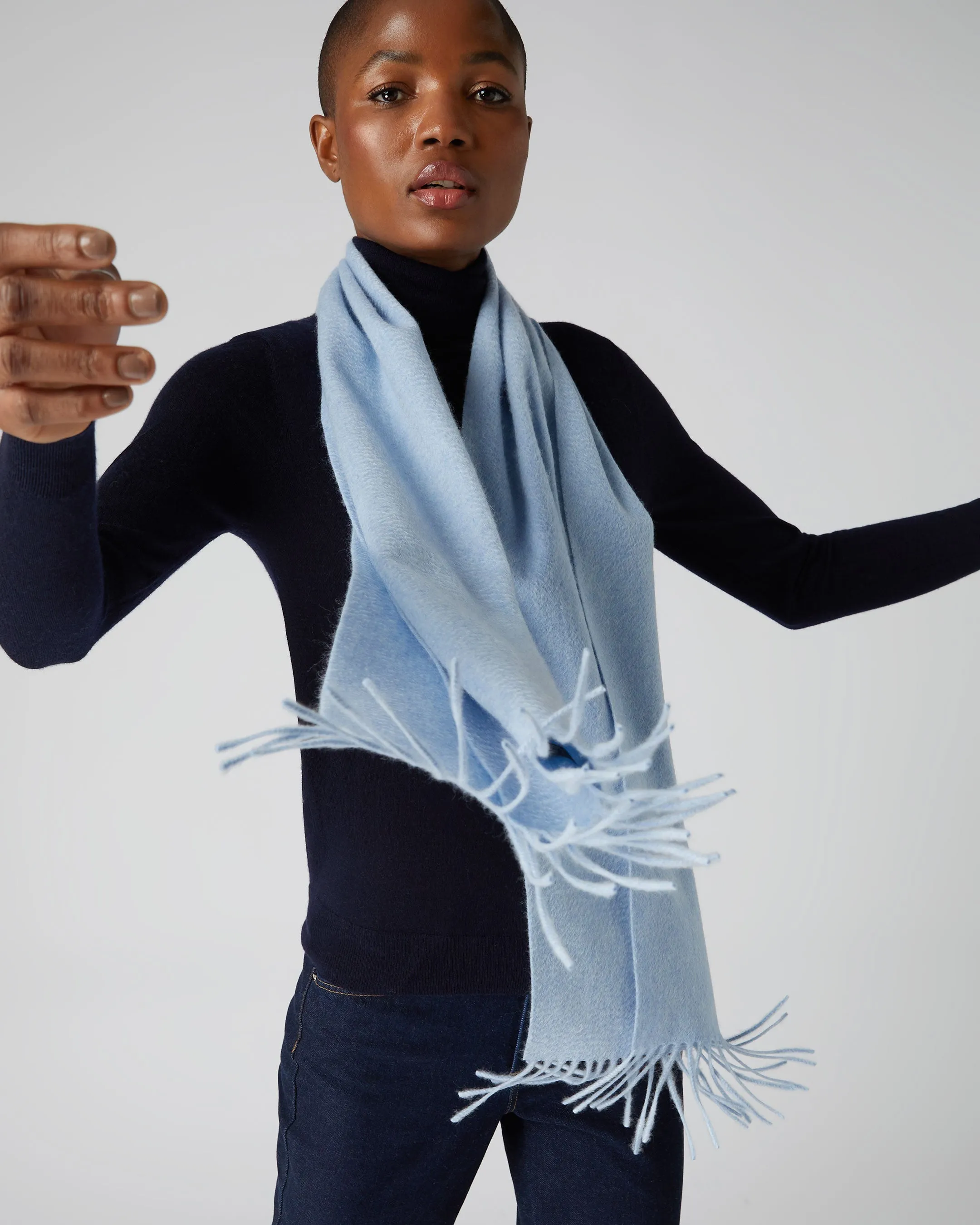 Jockey Club Cashmere Scarf Cornflower Blue