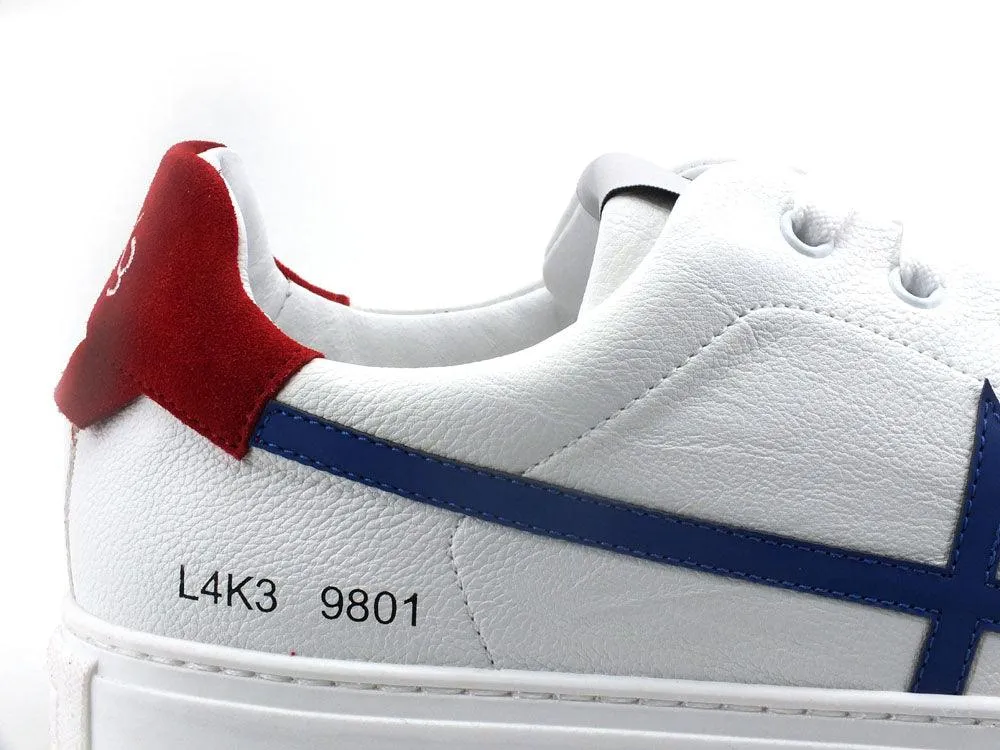 L4K3 College Sneaker White Blue Red F57-COL