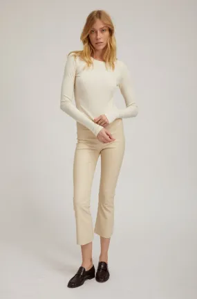 Latte Faux Leather Flare Leggings