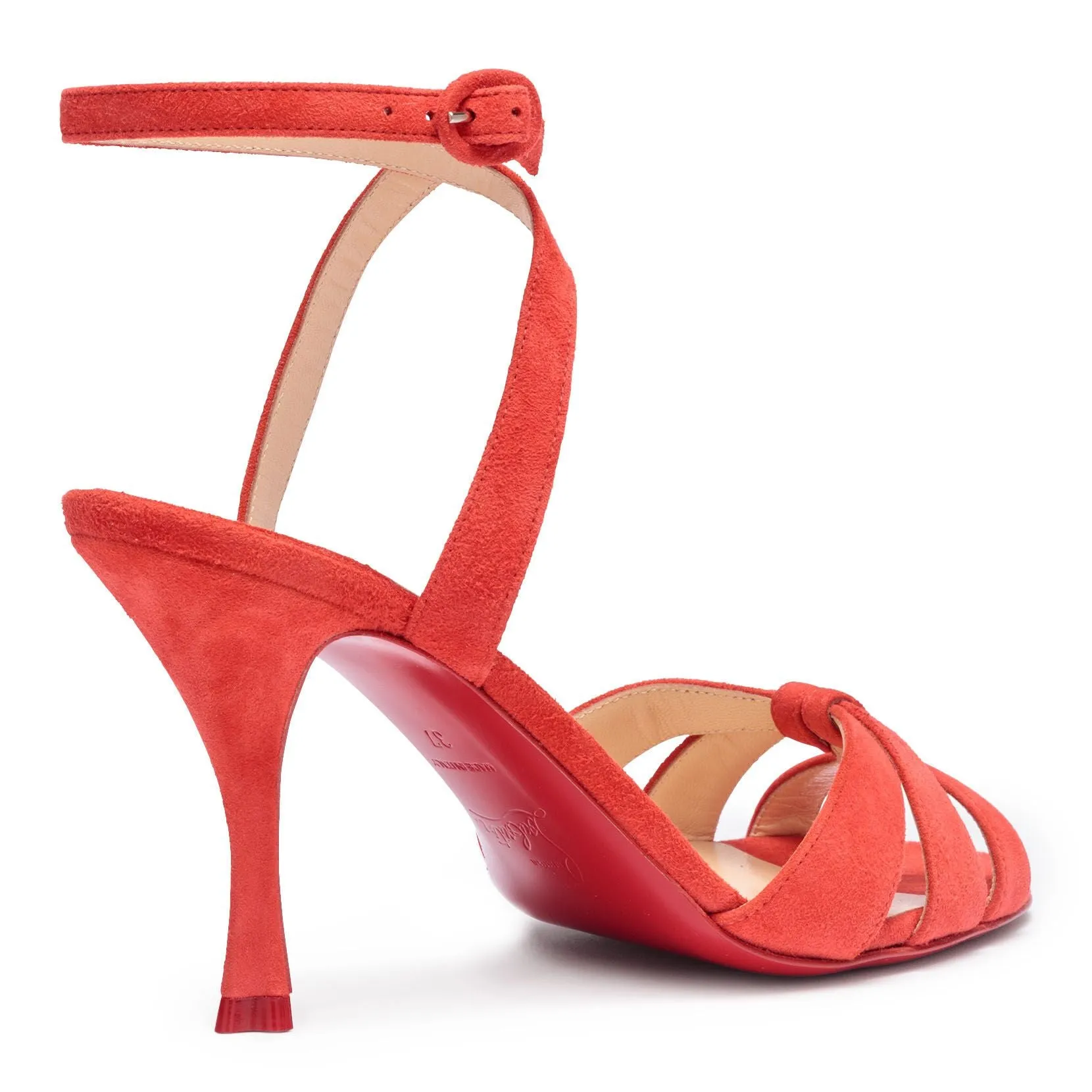 Light Red Suede Sandals by Christian Louboutin Trezuma 85