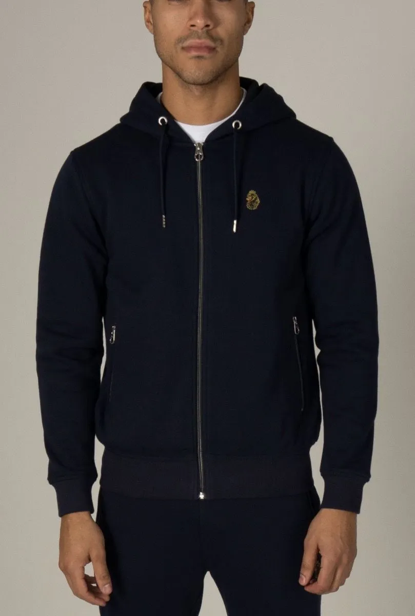 Luke 1977 Berlin Zip Hoodie in Dark Navy