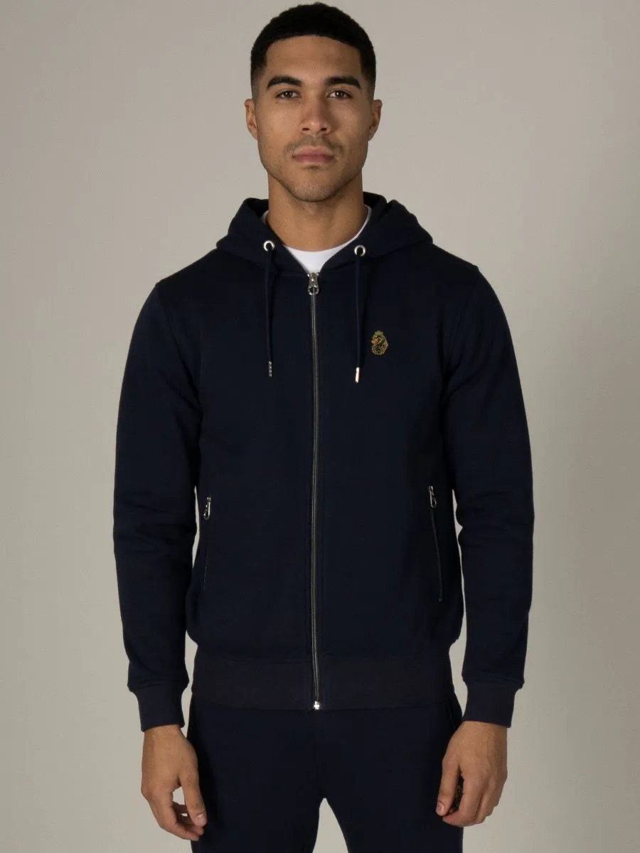 Luke 1977 Berlin Zip Hoodie in Dark Navy