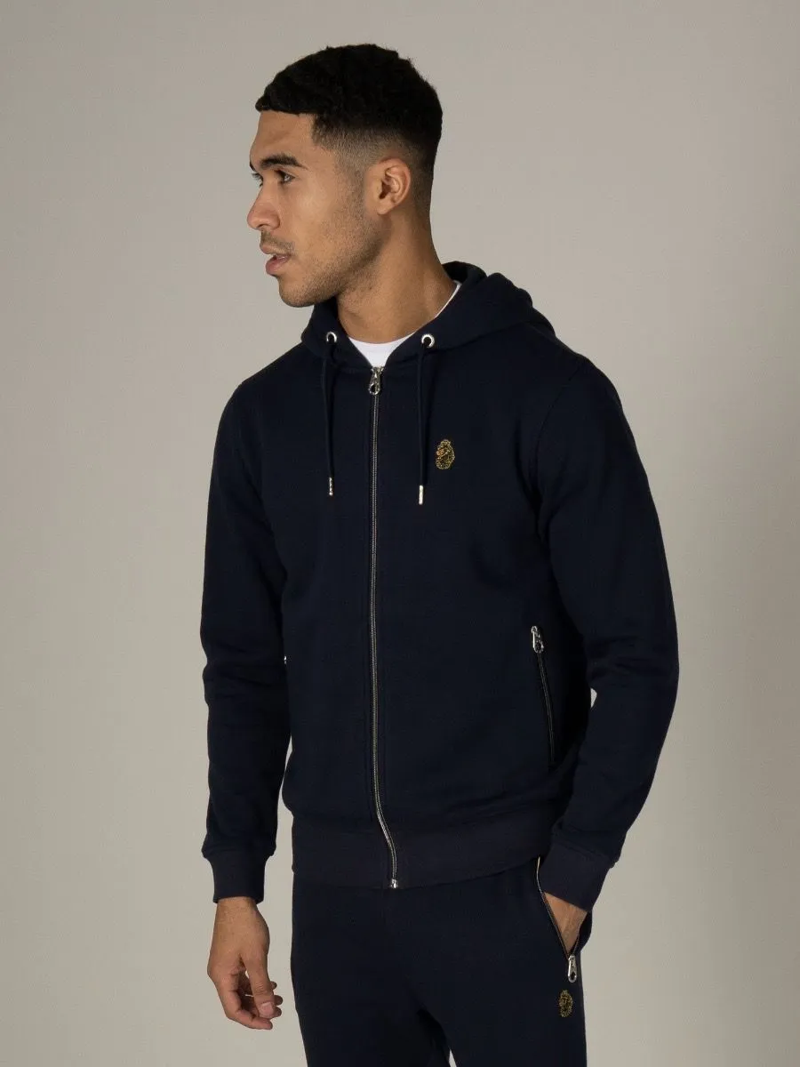 Luke 1977 Berlin Zip Hoodie in Dark Navy