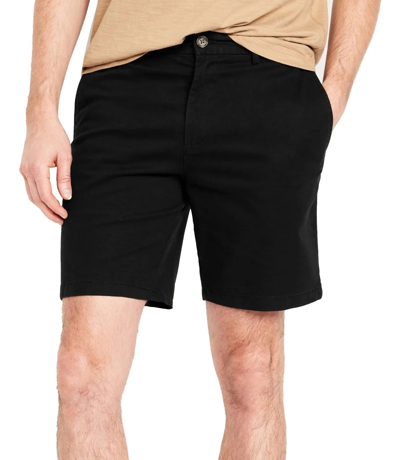 Men's Black Jack Chino Shorts - Slim Fit with Built-In Flex and 8-inch Inseam