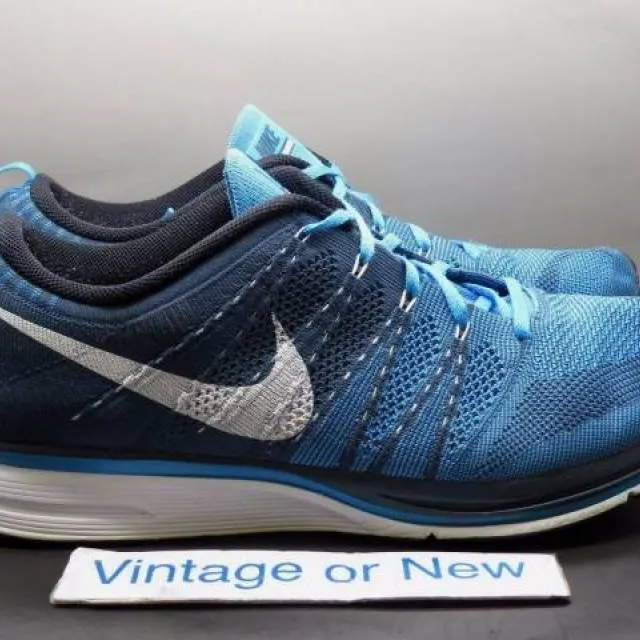 Men's Nike Flyknit Trainer+ Squadron Blue Training Shoes Size 13