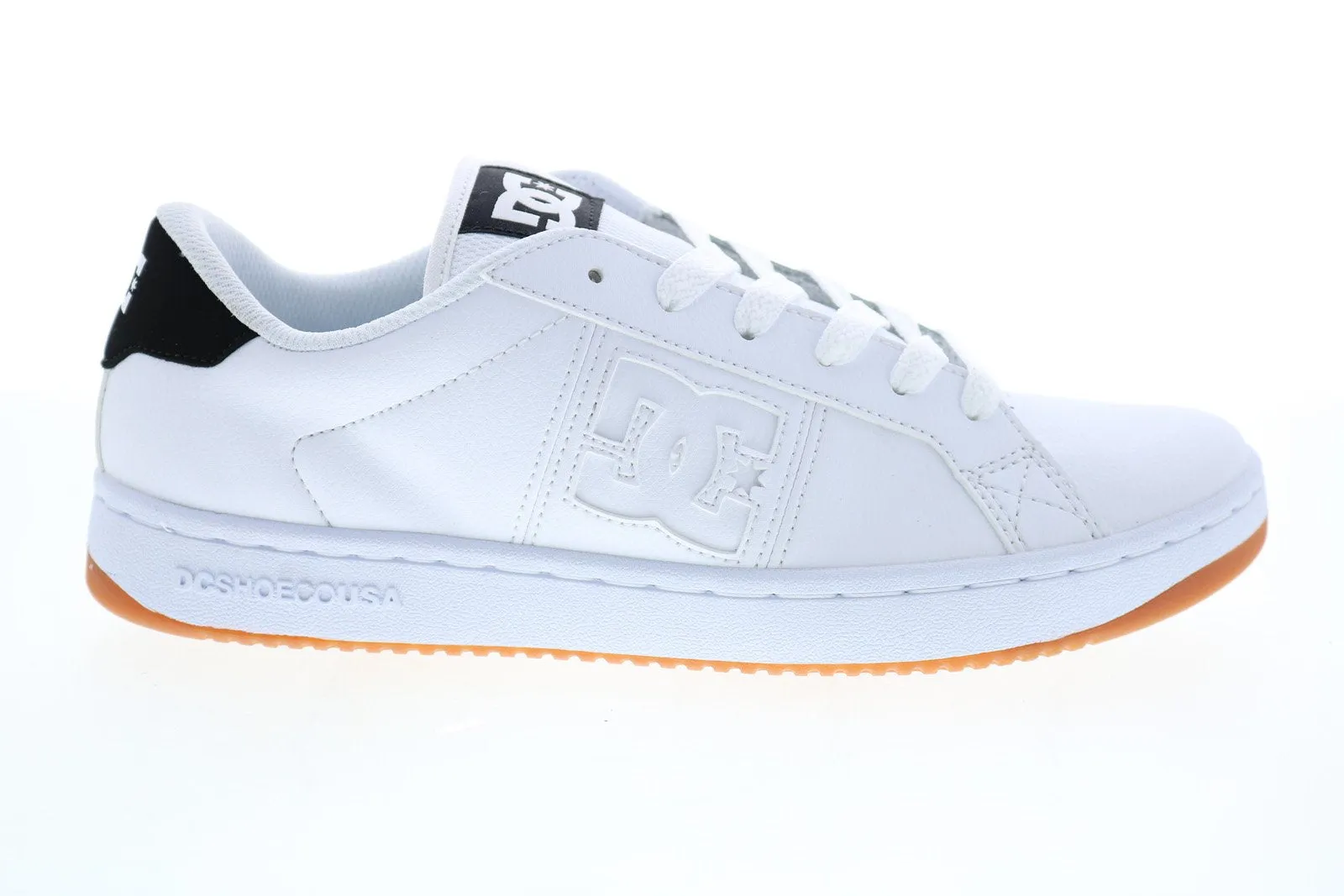 Mens White Leather Skate Sneakers Shoes - DC Striker ADYS100624