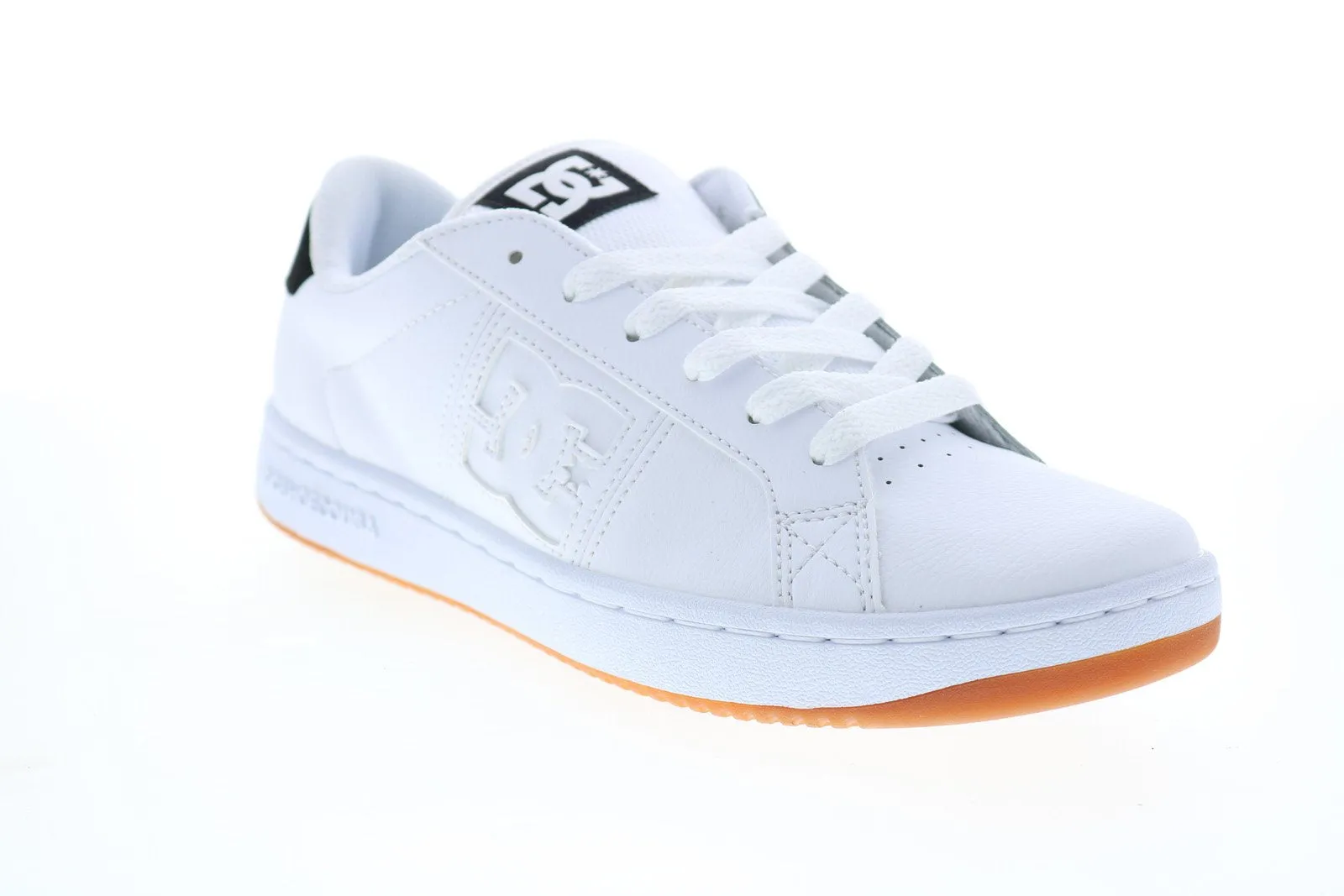 Mens White Leather Skate Sneakers Shoes - DC Striker ADYS100624