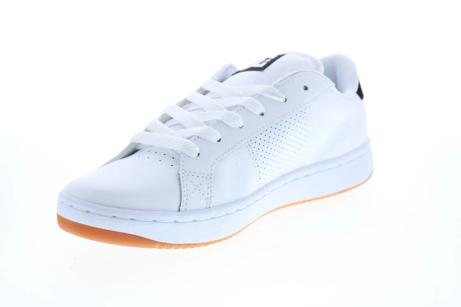 Mens White Leather Skate Sneakers Shoes - DC Striker ADYS100624