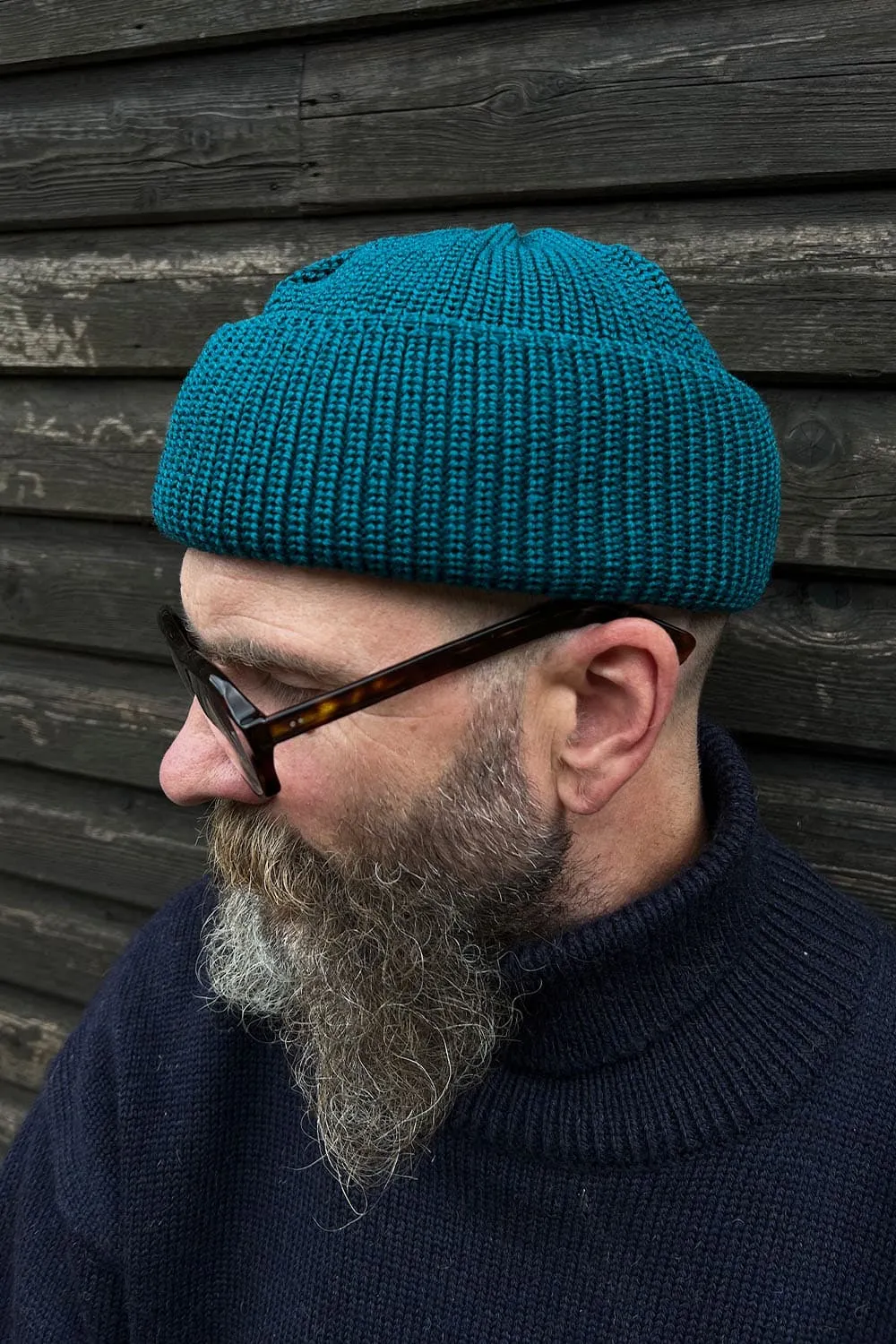 Merino Bifold Watch Beanie Teal