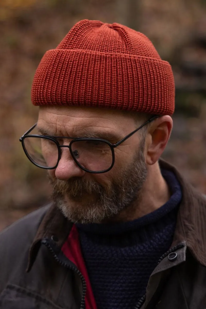 Merino Wool Rust-Colored Watch Cap