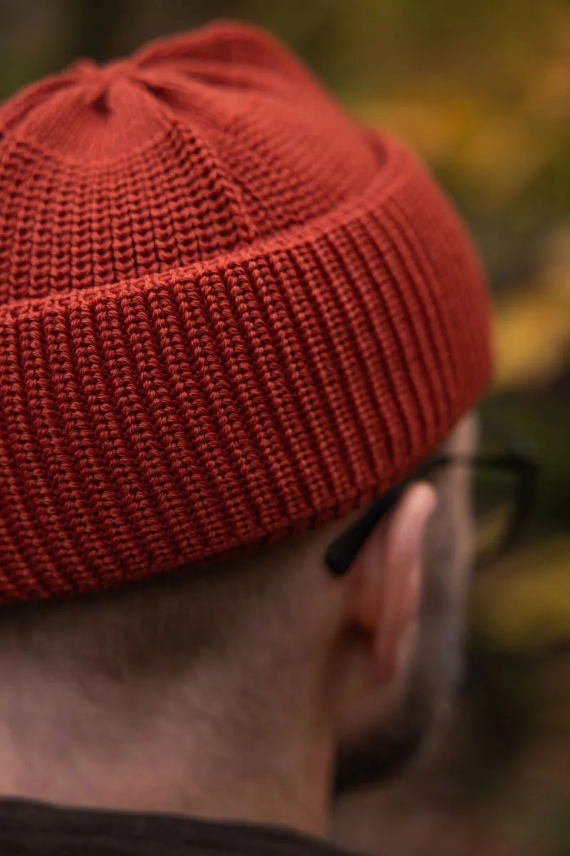 Merino Wool Rust-Colored Watch Cap