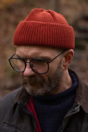 Merino Wool Rust-Colored Watch Cap