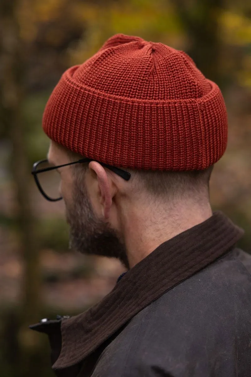 Merino Wool Rust-Colored Watch Cap