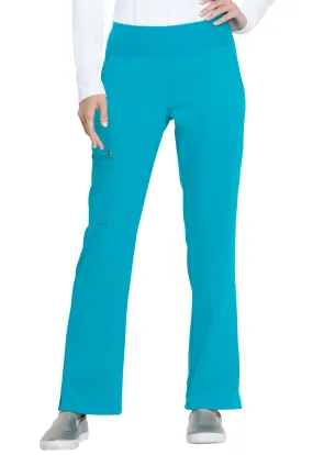 Mid-Rise Straight Leg Pull-On Pant in Teal