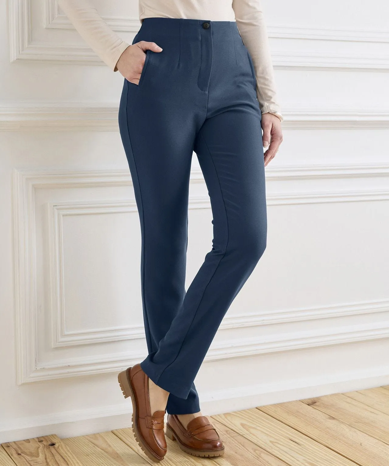 Narrow Leg Tummy-Control Trousers