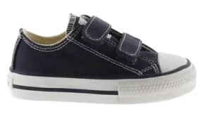 Navy Canvas Stripe Sneakers by Tribe.