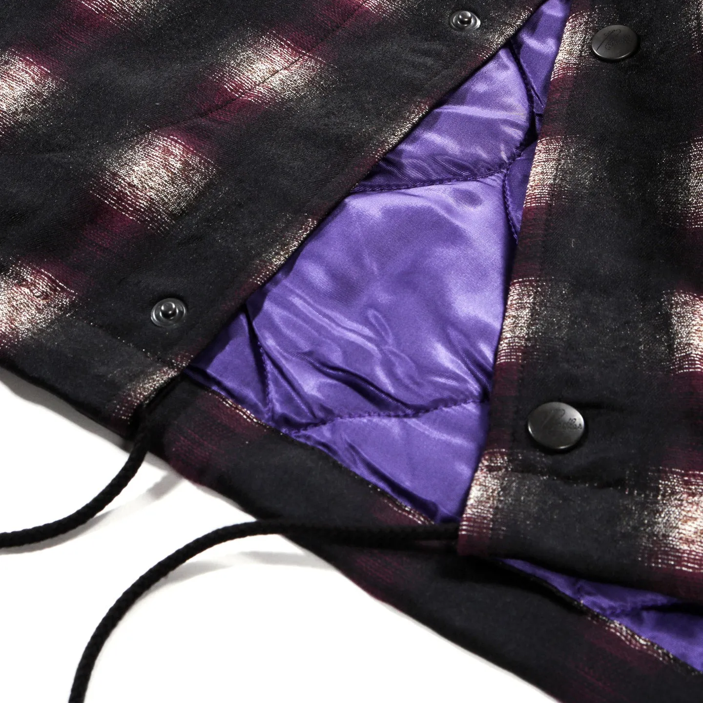 Needles Coach Jacket Plaid Bordeaux