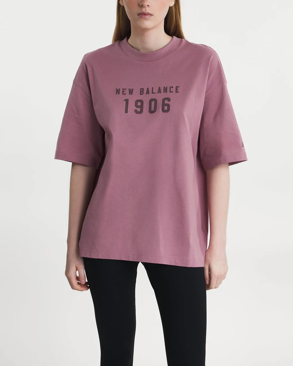 New Balance Oversized Rose Gold T-shirt - Iconic Collegiate Jersey