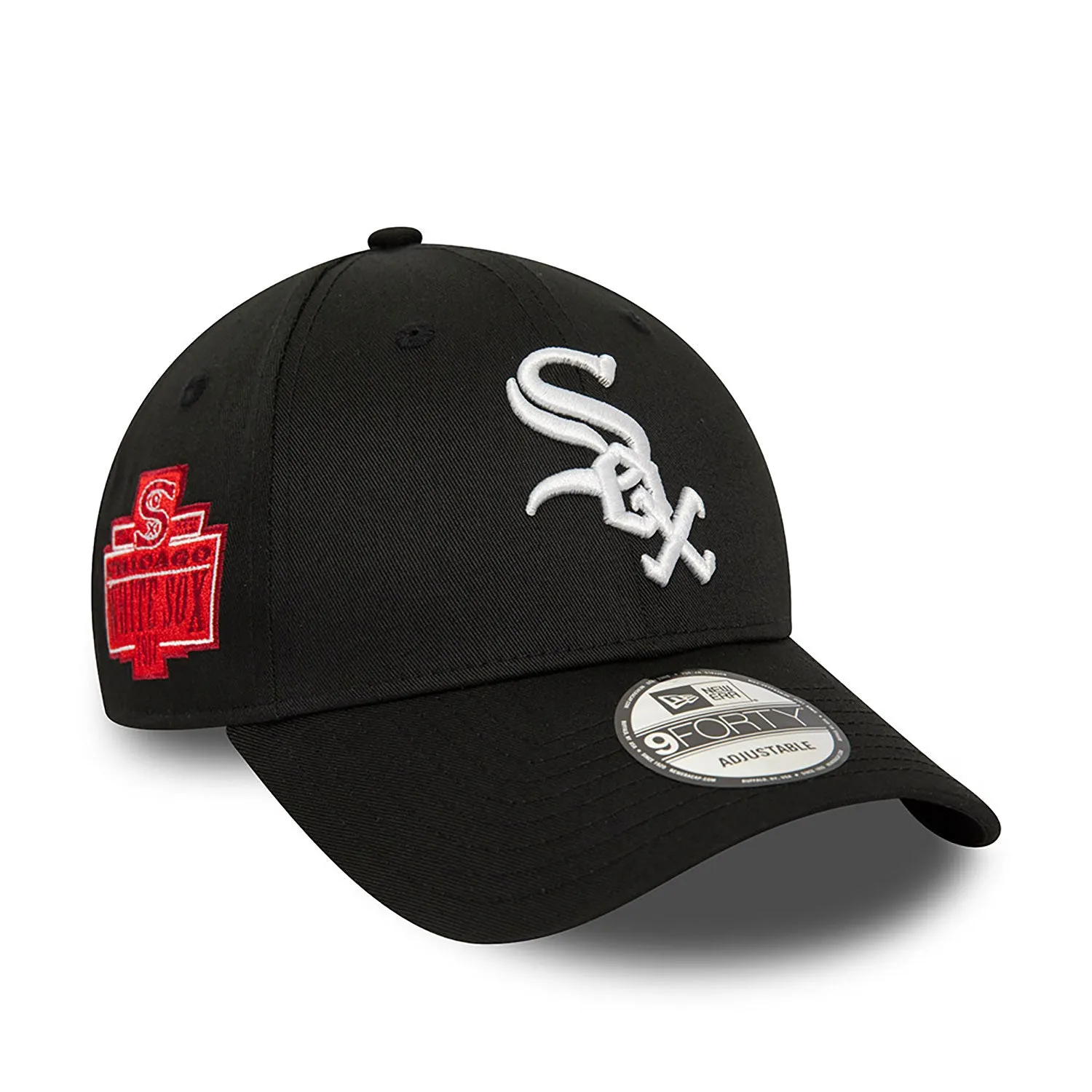 New Era Chicago White Sox World Series Patch Black 9FORTY Adjustable Cap