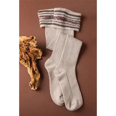 Noelle Storyteller Tall Socks Taupe