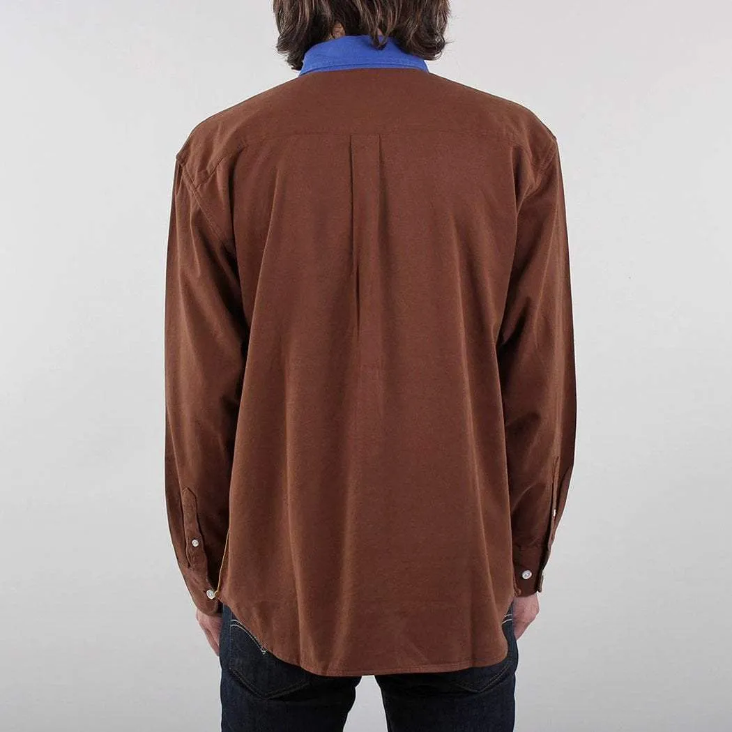 OBEY Luger Woven Long Sleeve Shirt can be rewritten as OBEY Luger Long Sleeve Shirt.