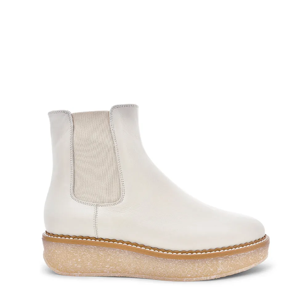 Off White Leather Chelsea Boots by Machi