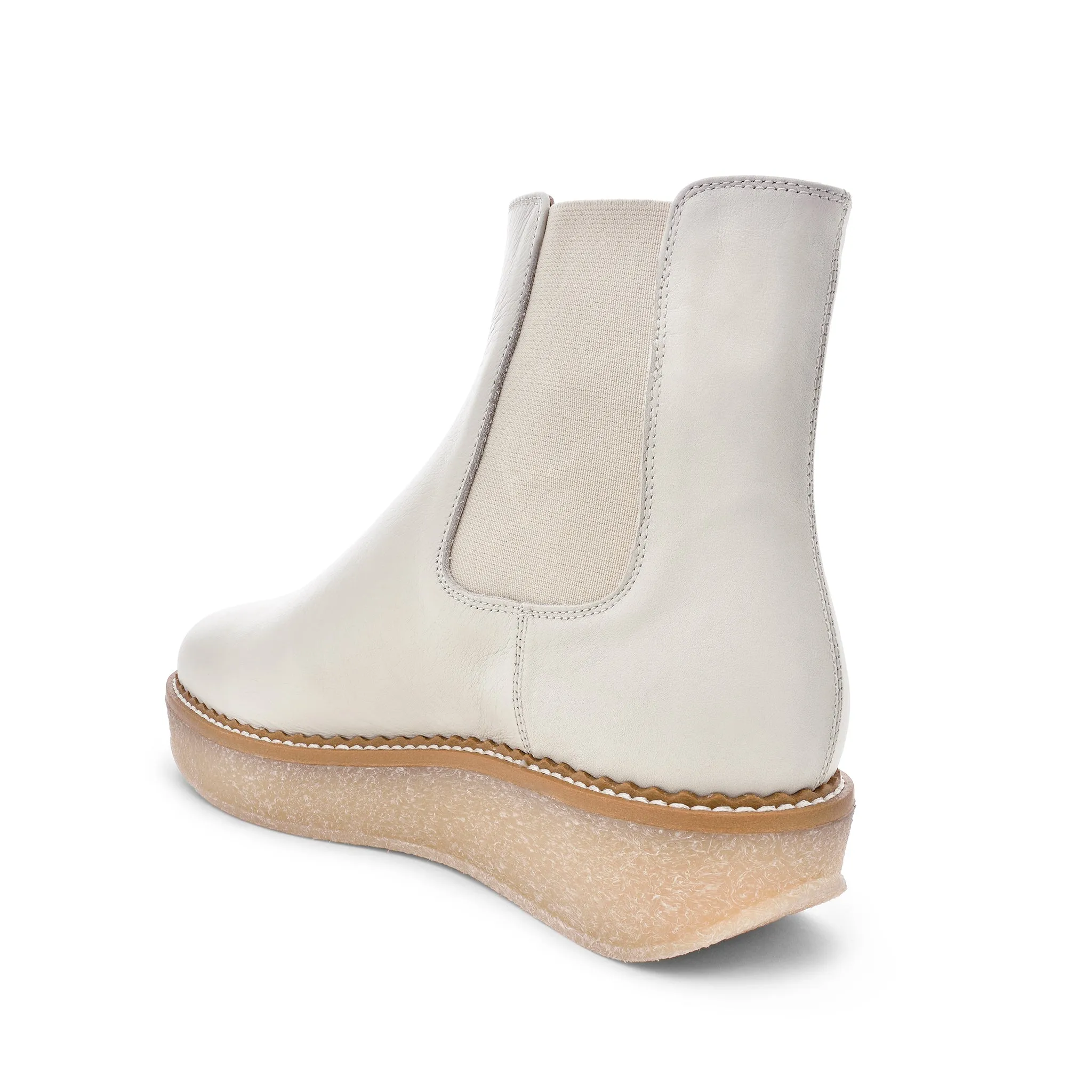 Off White Leather Chelsea Boots by Machi