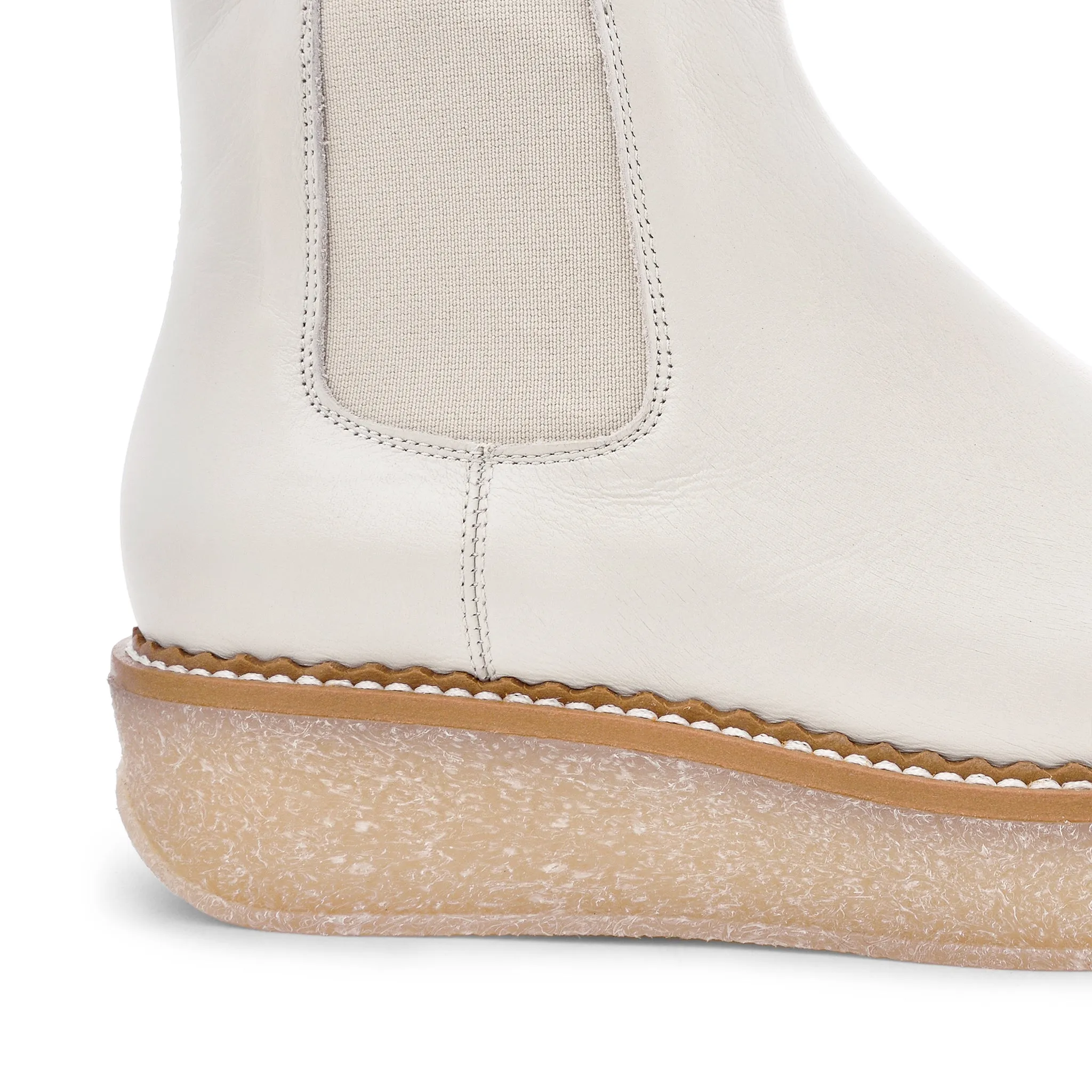 Off White Leather Chelsea Boots by Machi