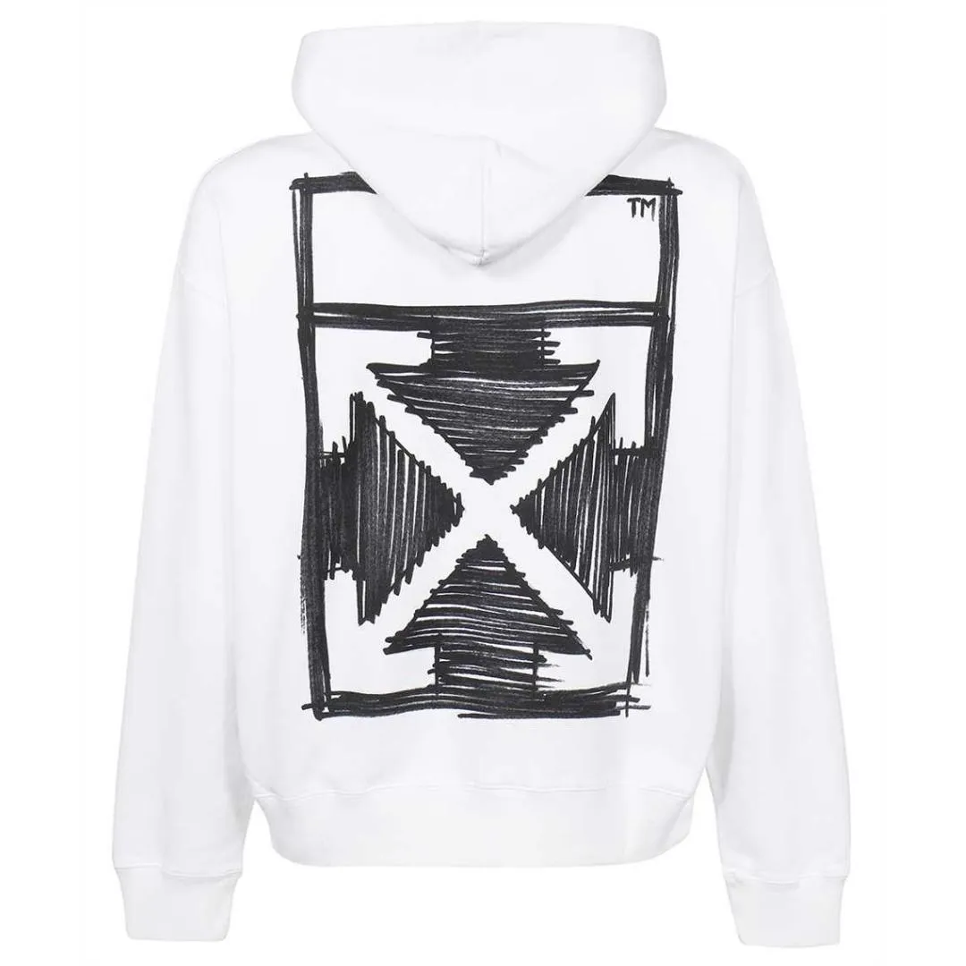 Off White Men's Hoodie Ombb085F21Fle0170110 White - Men's Off-White Hoodie Ombb085F21Fle0170110 White