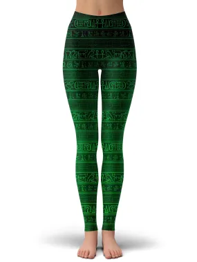 Organic Green Patterned Leggings