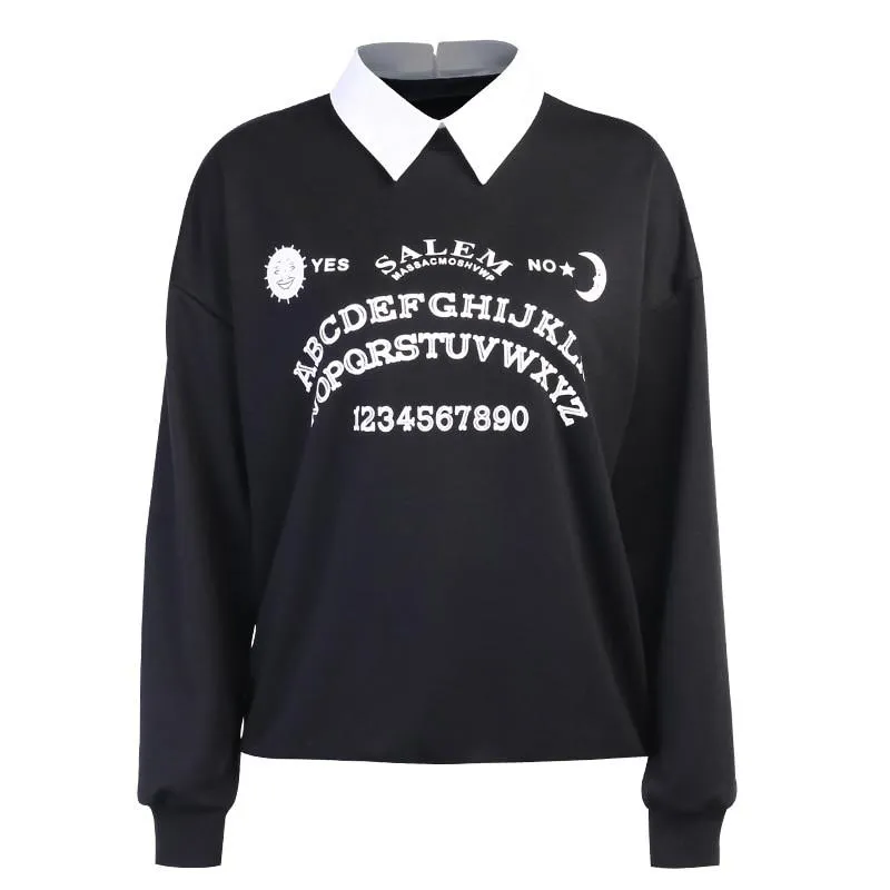 Oversized Letter Print Long Sleeve Hoodies for Chic Streetwear