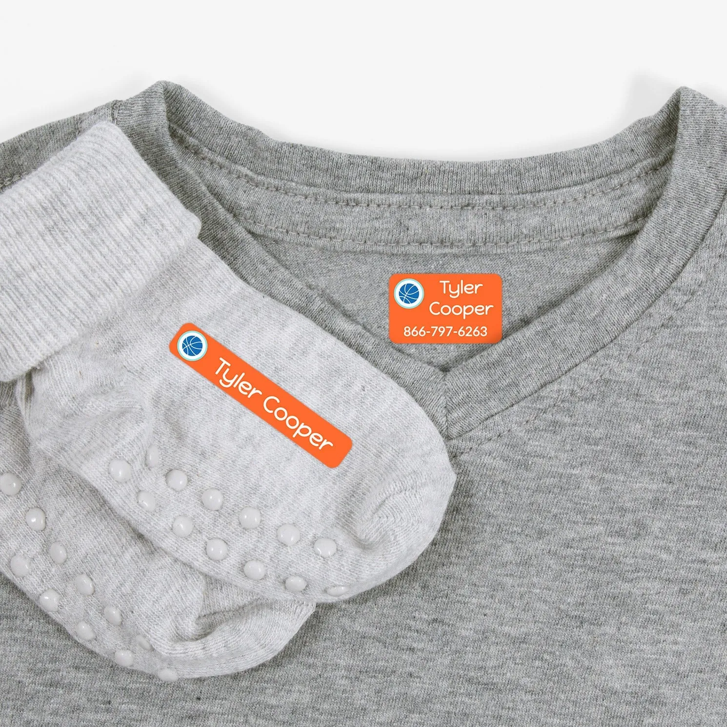 Pack of Iron-On Clothing Labels in Multicolor Icons