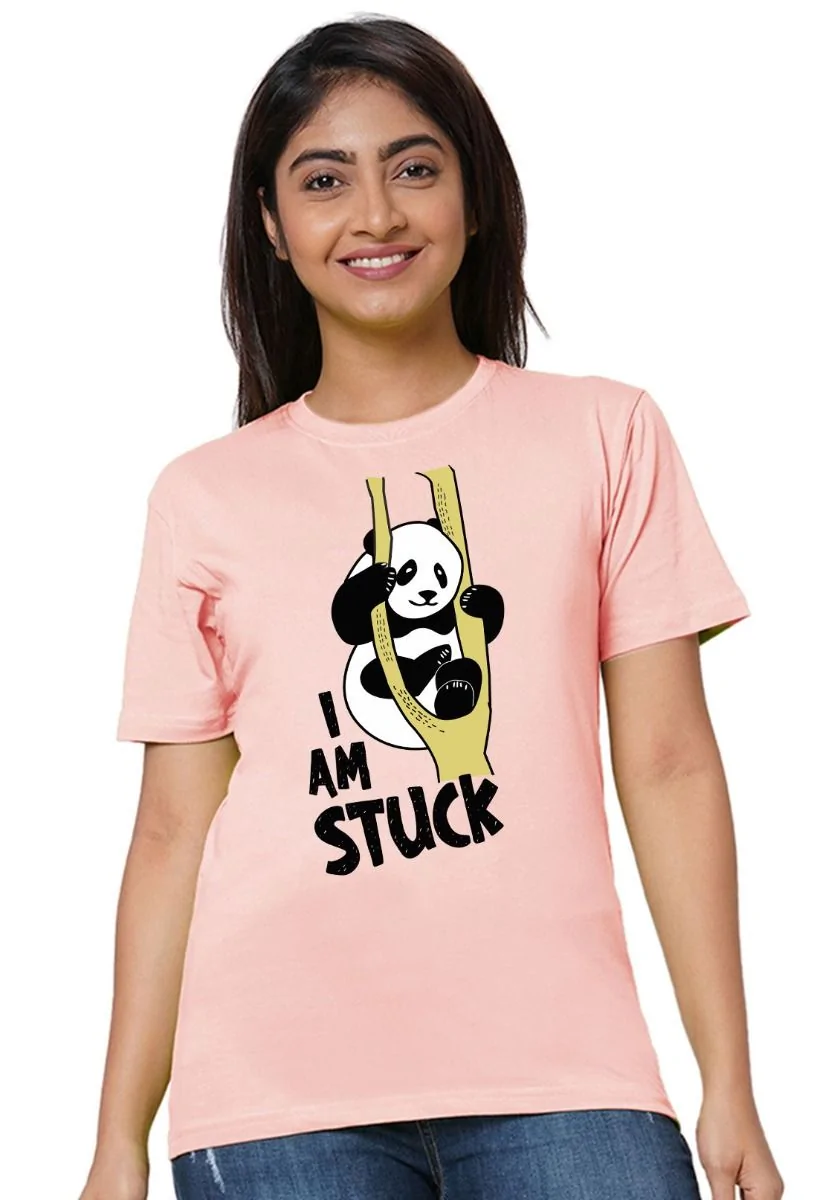 Womens Panda Stuck Tshirt