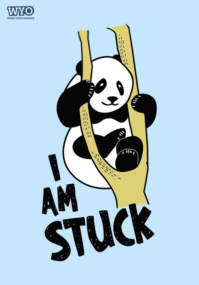 Womens Panda Stuck Tshirt