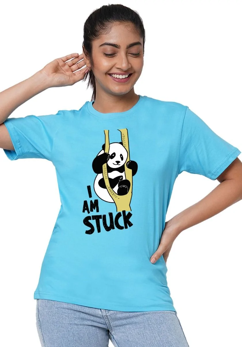 Womens Panda Stuck Tshirt