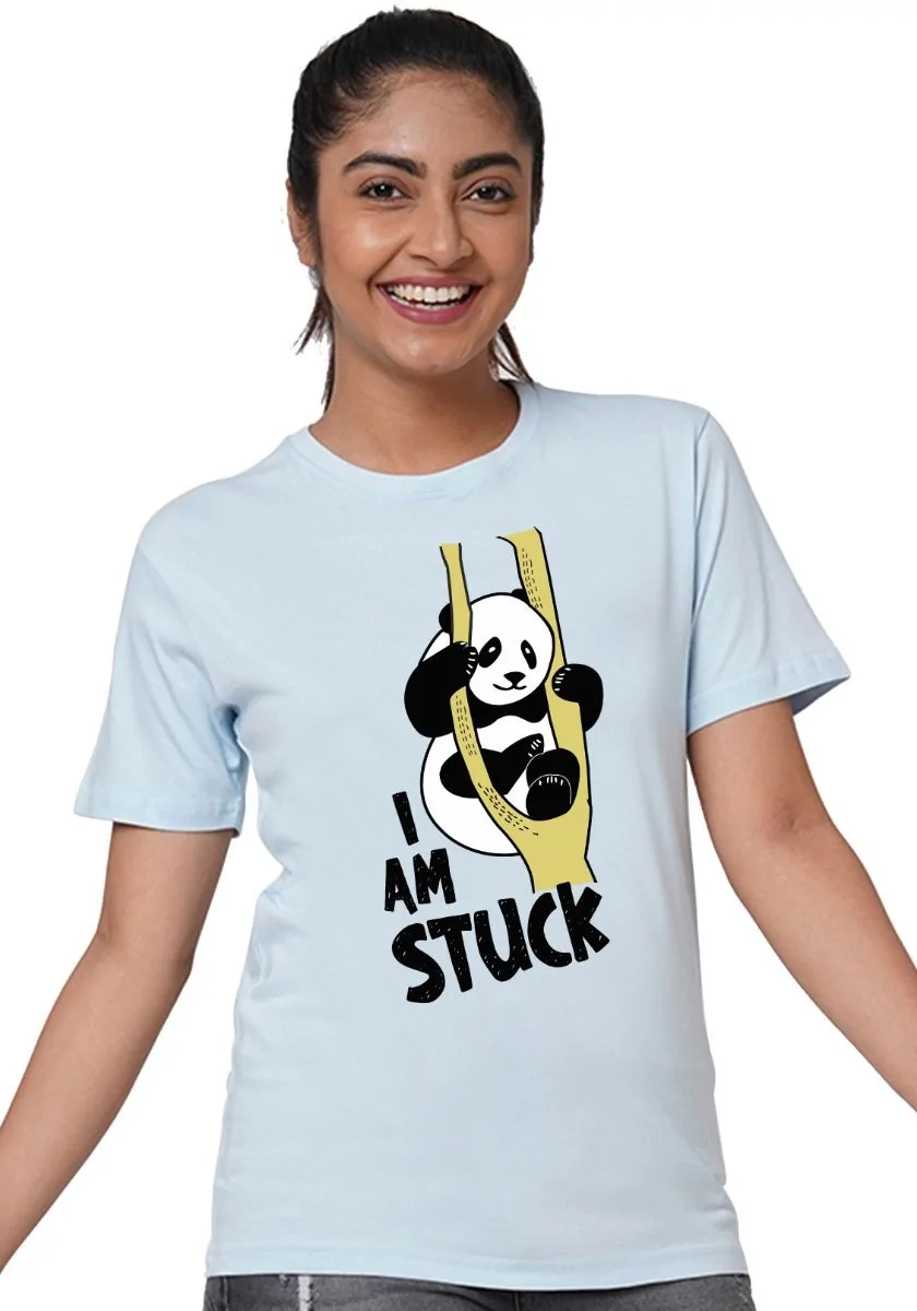 Womens Panda Stuck Tshirt