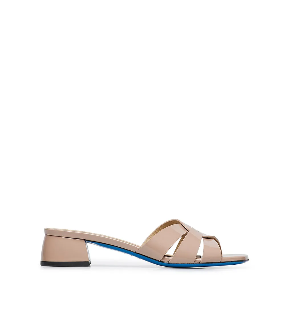 Patent Leather Sandals in Nude Color