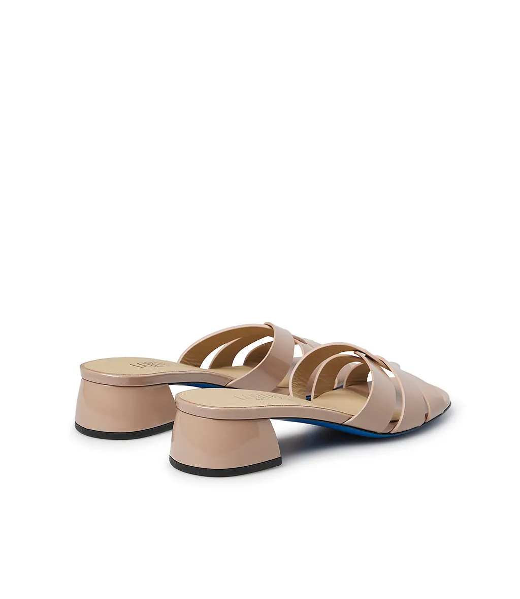 Patent Leather Sandals in Nude Color