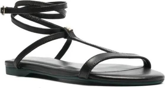 Patrizia Pepe Black Ankle-Strap Flat Sandals