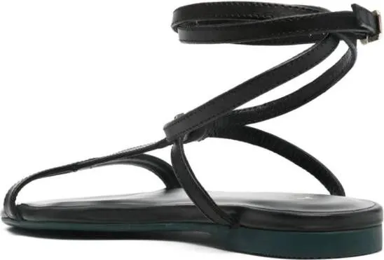 Patrizia Pepe Black Ankle-Strap Flat Sandals