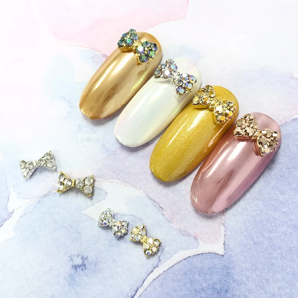 Petite Princess Bow / Swarovski Charm / Gold / AB Crystal