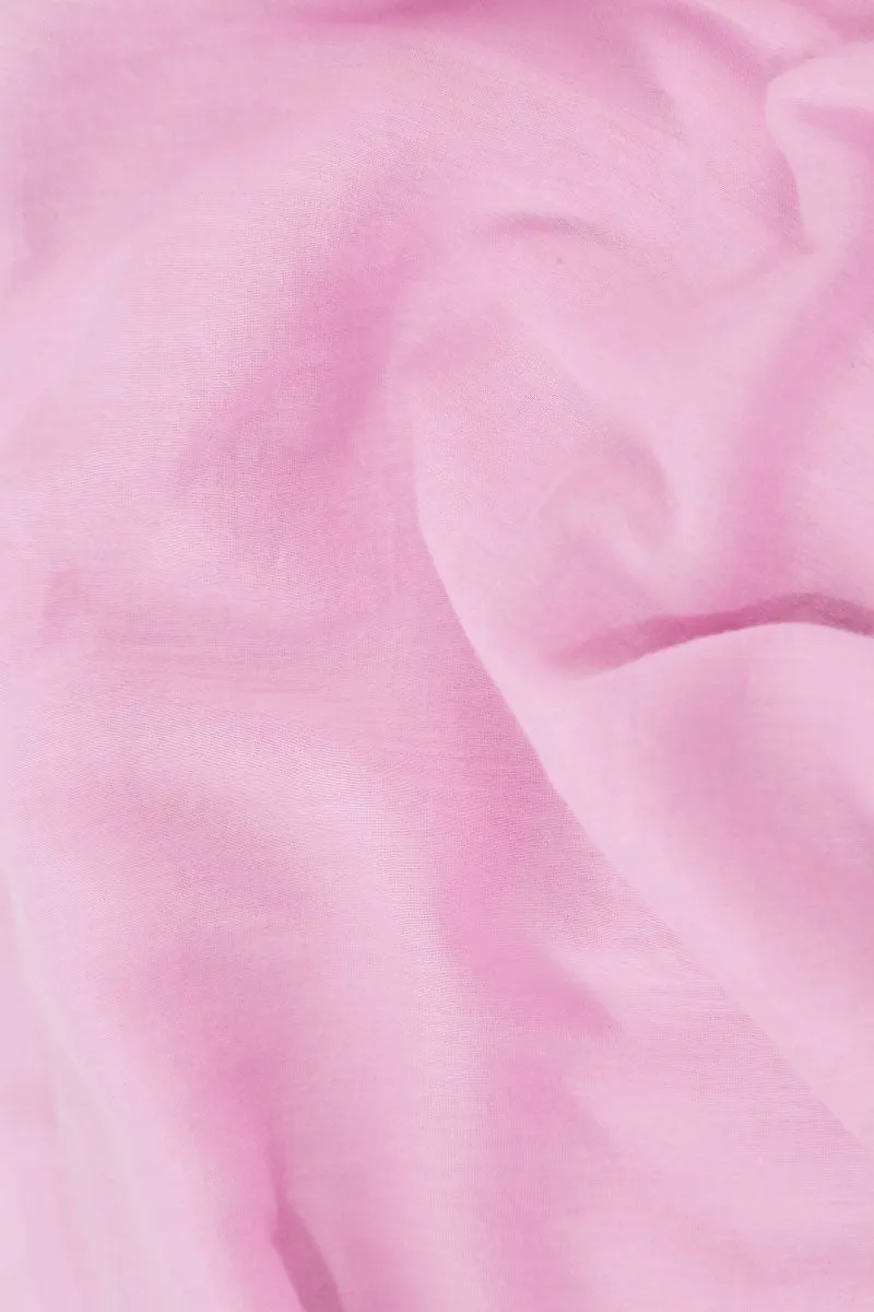 Pink Silk Cotton Scarf